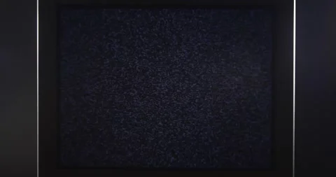 Old analog TV screen broadcasting white noise Video stock 201587309