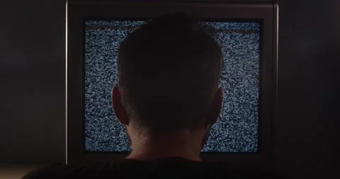 Old analog TV screen broadcasting white noise Stock-Footage 201587816