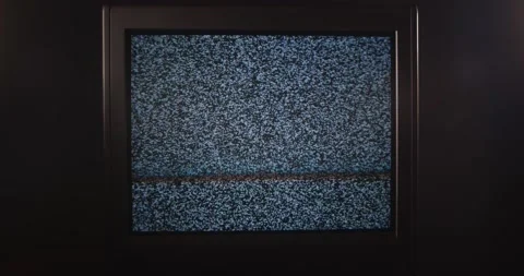 Old analog TV screen broadcasting white noise Video stock 201587857