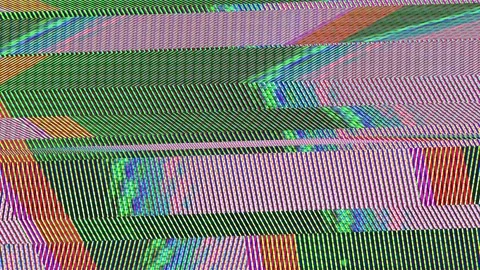 Old Analog TV Screen with Digital Glitch and Pixel Noise Effects 動画素材 299667363