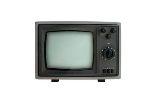 Old analog tv set isolated Stock Photos