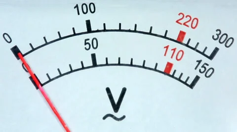 Old analog voltmeter, FULL HD.  Stock Footage 34437507