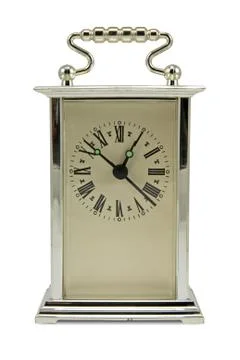 Old analogue clock on white background Stock Photos