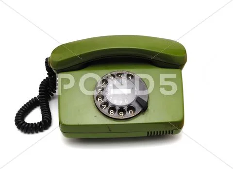 Old analogue disk phone Stock Photos