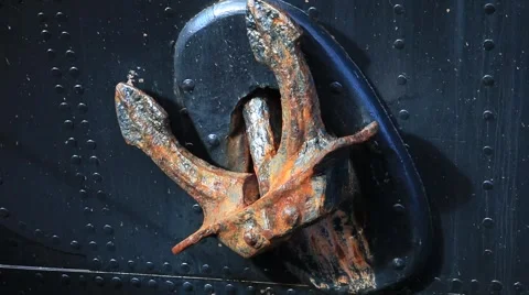 Old Anchor in a Boat Stock Footage 40065063