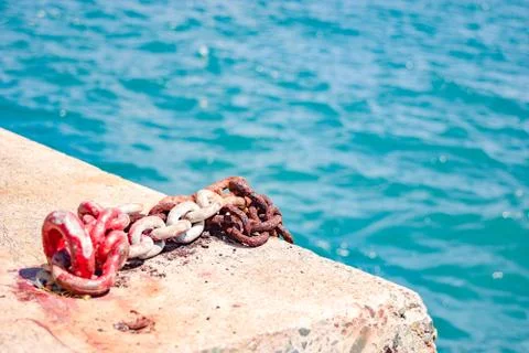 Old anchor chain Stock Photos