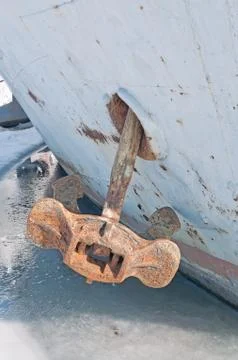 Old anchor closeup. Stock Photos