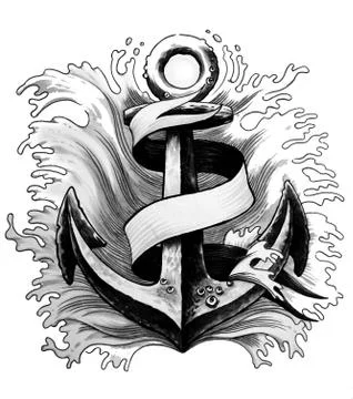 Old anchor Stock Illustration