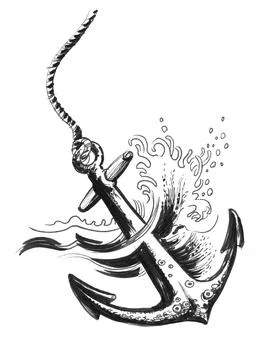 Old anchor Stock Illustration