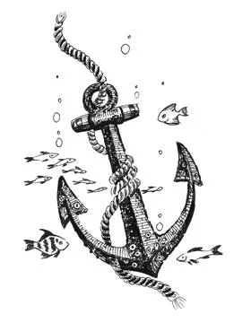 Old anchor Stock Illustration