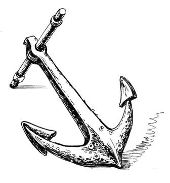 Old anchor Stock Illustration