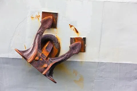 Old anchor on ship Stock Photos