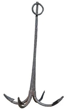 Old Anchor on a white Stock Photos
