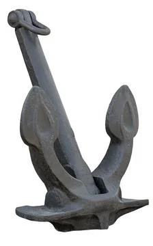 Old Anchor on white Stock Photos