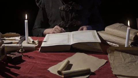 Old ancient book. Stock Footage 199662081
