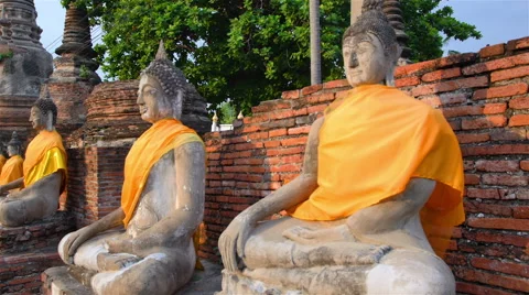 Old ancient Buddha Stock Footage 49590255