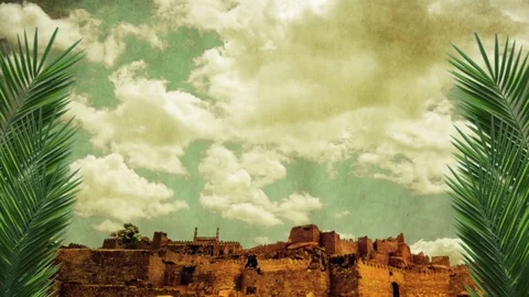 Old Ancient City Background. Religious Palm Sunday Motion Stock Footage 71965693