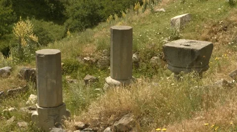 Old Ancient Monastry Posts Stock Footage 53232635