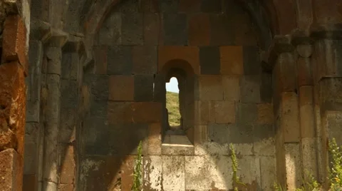 Old Ancient Monastry Window Stock Footage 53232637