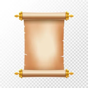 Old ancient scroll paper with place for text. Old document illustration. Papyrus Stock Illustration