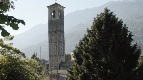 Old ancient tower in the alps Video stock 148276663