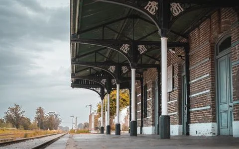 Old ancient train station in the fields of Argentina Stock Photos