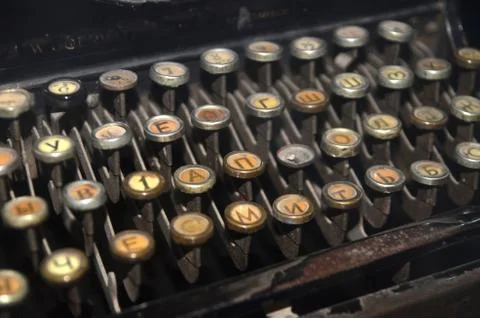 Old ancient typewriter letters Stock Photos