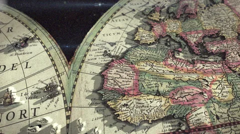 Old Ancient World Map Hendrik Hondius Orbiting Stock Footage 31604232