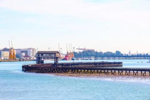 Old and abandoned mining dock of Tharsis,Spain,known as the Tharsis Dock. This Stock Photos