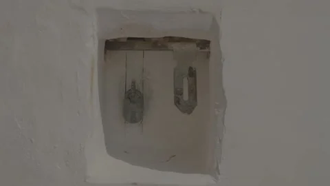 Old and antique lock in prison Stock Footage 222034465