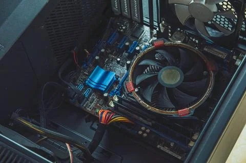 Old and broken pc from top view Stock Photos