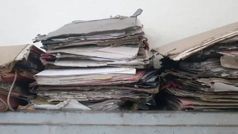 Old and damaged files Stock Footage 310330546