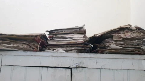 Old and damaged files Stock Footage 310330974