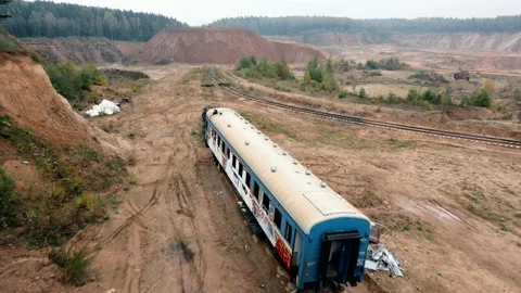Old and damaged train car Stock Footage 160907898