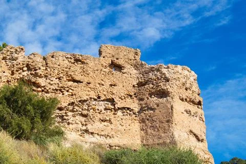 Old and deteriorated Muslim castle of La Luz Stock Photos