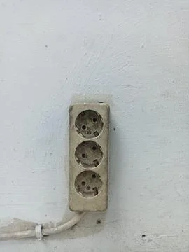 Old and dirty socket Foto stock