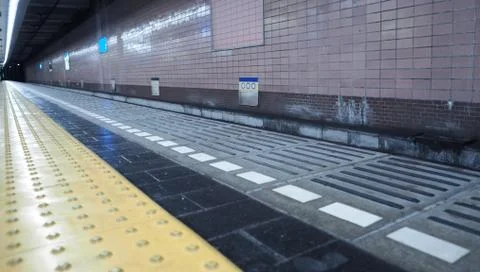 Old and dirty train platform. Stock Photos