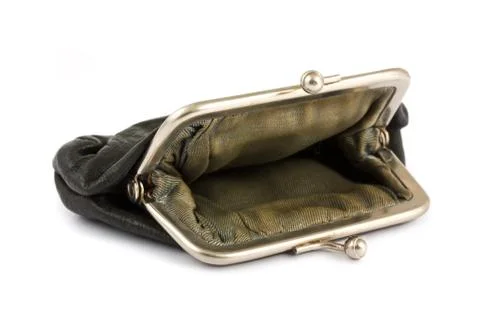 Old and empty purse Stock Photos
