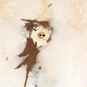 The old and the gutter in the bathroom.Rusty drain for the water. Stock Photos
