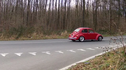 Old and new beetles on the road. Stock-Footage 35740191