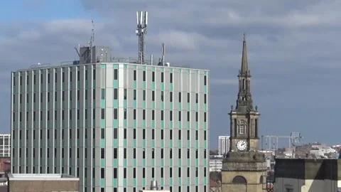 Old and new building Stock Footage 88697546
