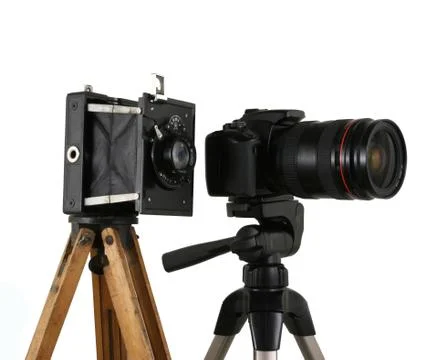 Old and new camera Foto stock