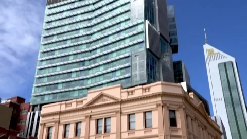 OLD AND NEW ,PAN SHOT, PERTH, AUSTRALIA Stock Footage 202858618