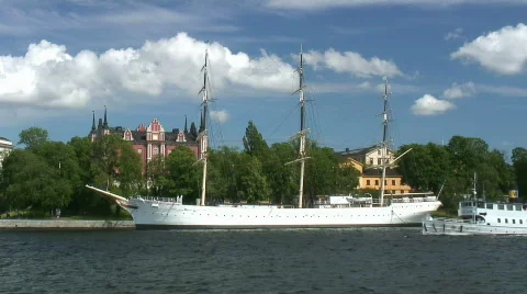Old and new ships Stock Footage 493412