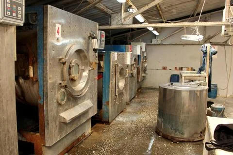 Old and old laundry workshop Stock Photos