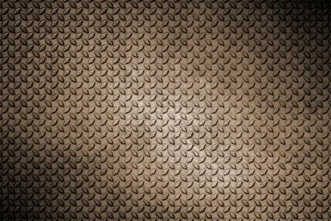 Old and rust diamond plate. metal background and texture. Stock Illustration