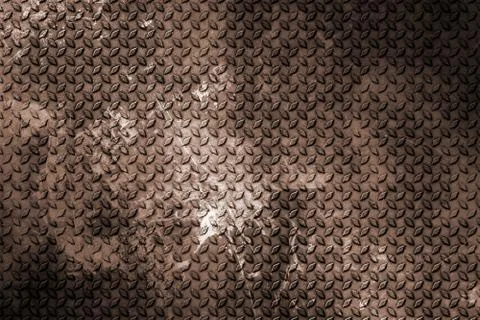 Old and rust diamond plate. metal background and texture. Stock Illustration