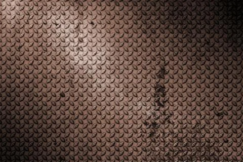 Old and rust diamond plate. metal background and texture. Stock Illustration