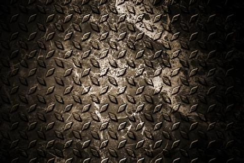 Old and rust diamond plate. metal background and texture. Stock Illustration