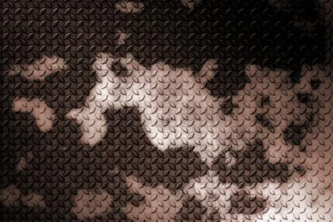 Old and rust diamond plate. metal background and texture. Stock Illustration